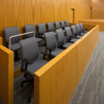 empty jury Box in a new court room